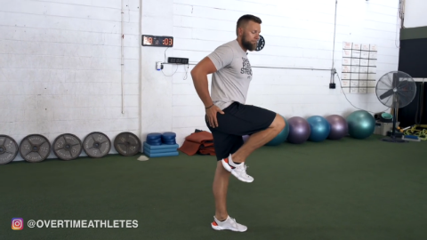 Athlete Performs Triple Flexion 