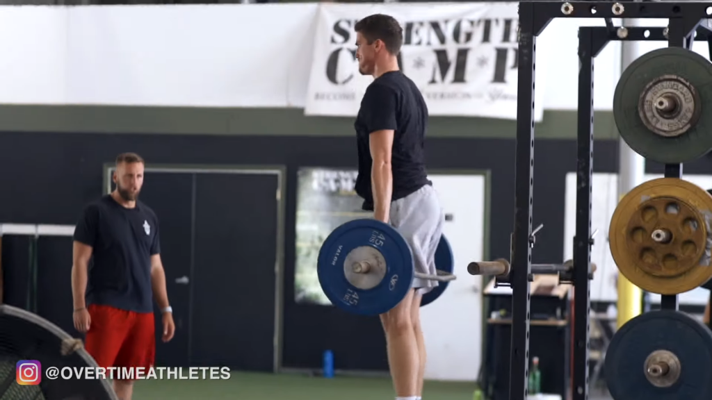 Athlete Performs Trap Bar Deadlift