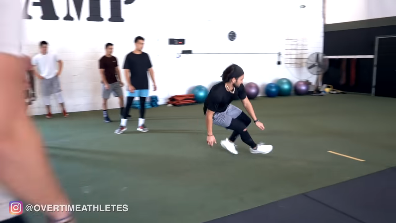 Baseball Player performs shuttle run