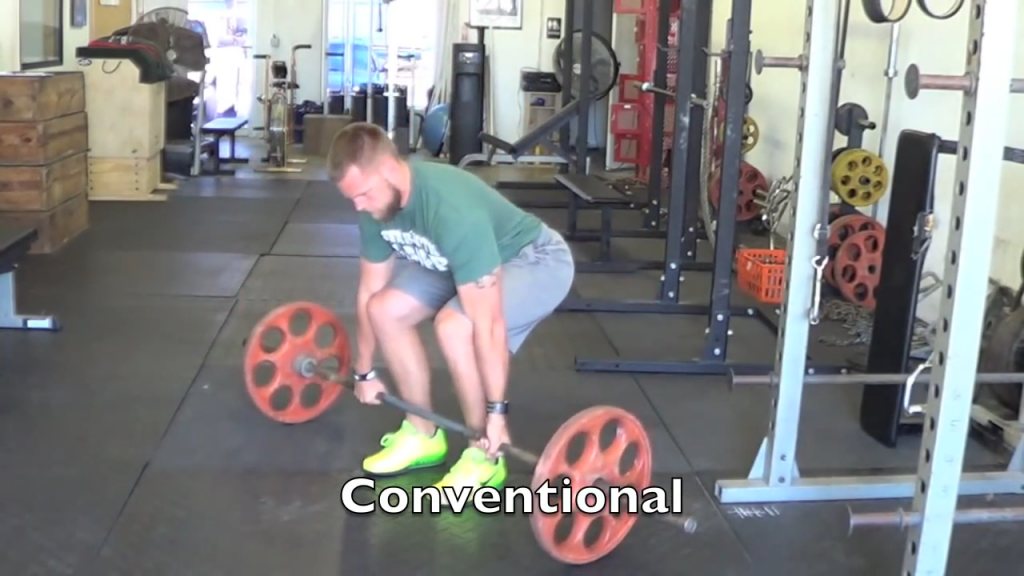 Athlete Performs Conventional Deadlift