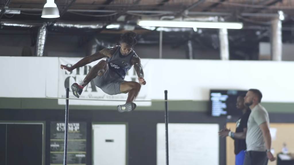 Athlete Trains for Vertical Jump