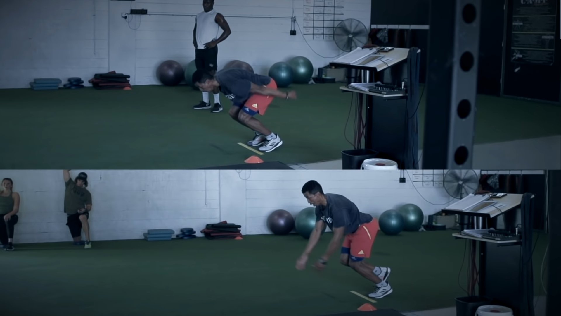 Athlete Works on Broad Jump drill