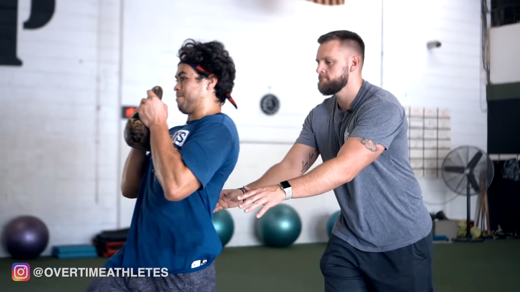 Athlete Performs Strength Training