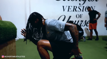 Athlete Performs Plyometrics