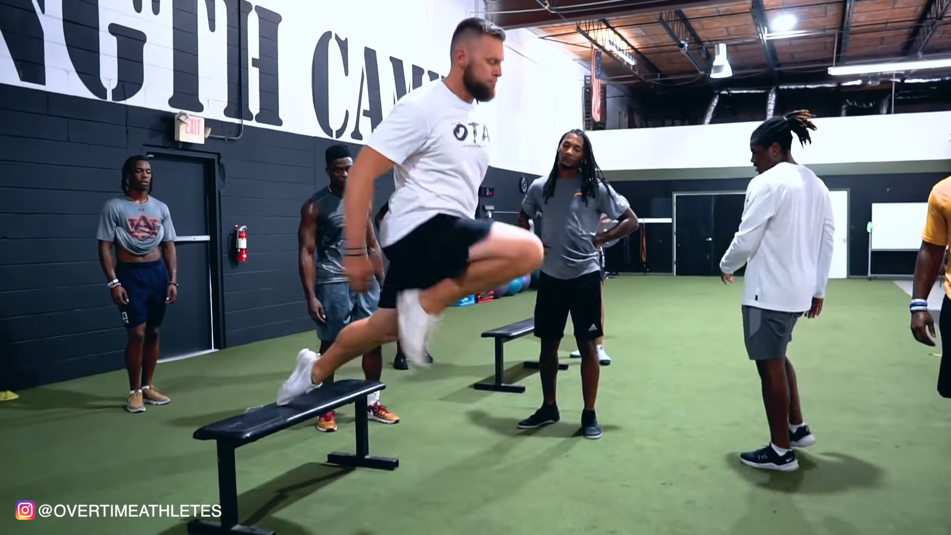 Athlete Performs Unilateral Plyometrics