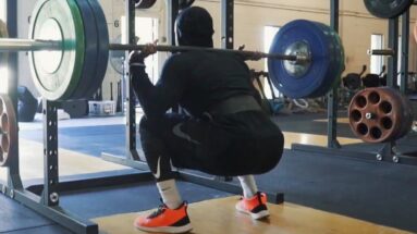 Athlete Performs Back Squat For Strength