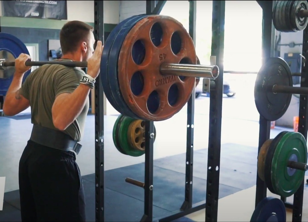 Athlete Performs Back Squat