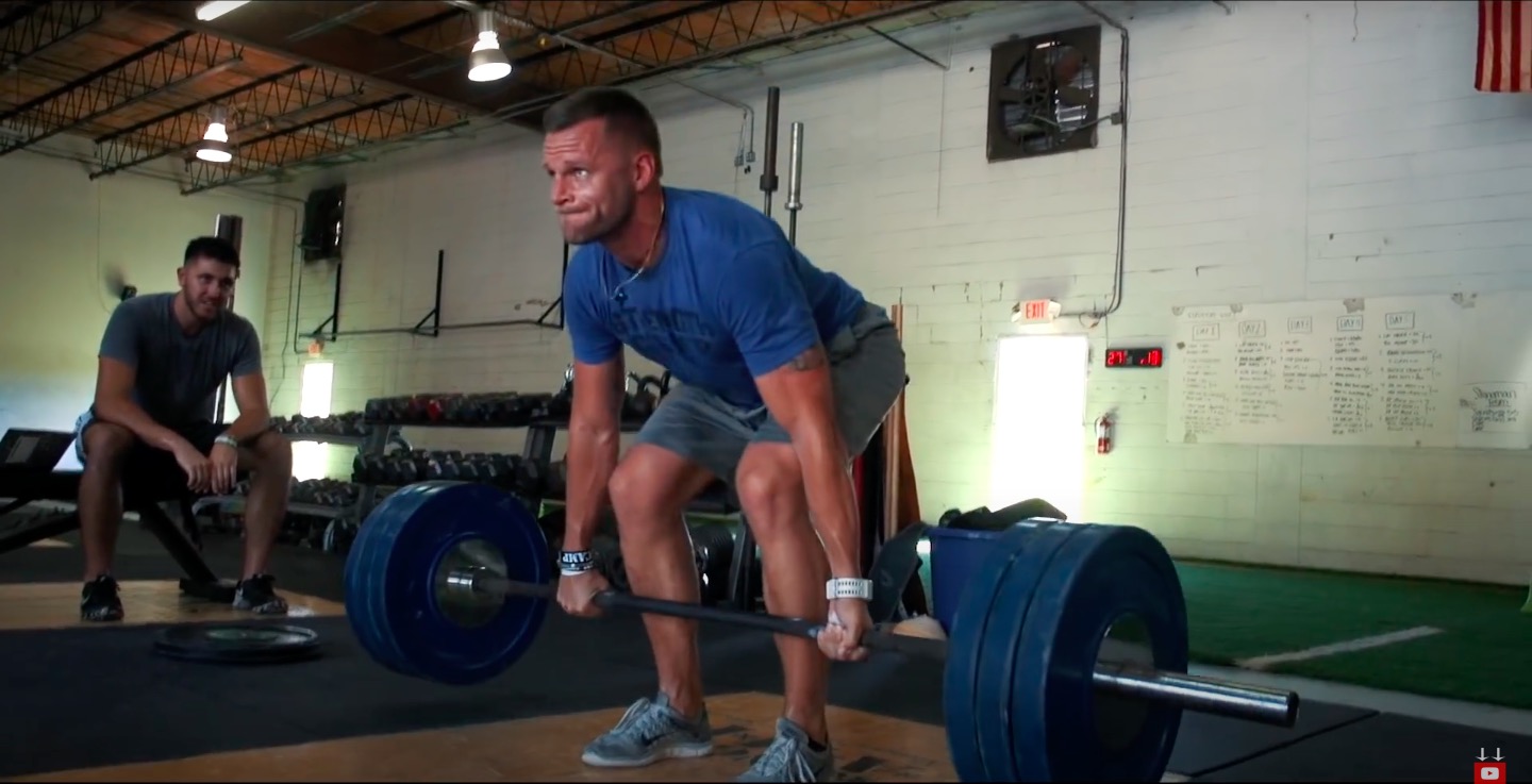 Athlete Performs Conventional Deadlift