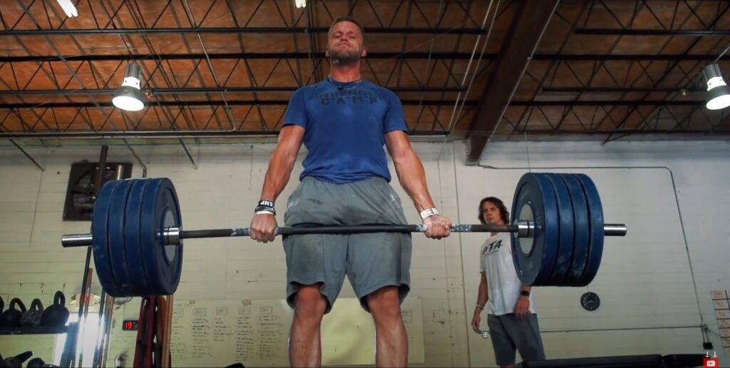 Athlete Performs the Deadlift