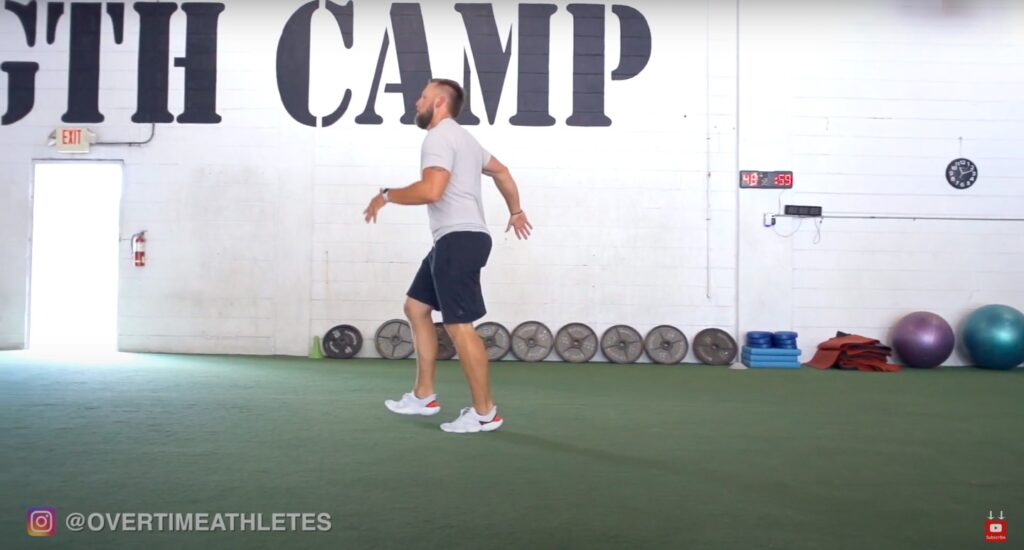 Athlete Performs Single Leg High Knee Drill