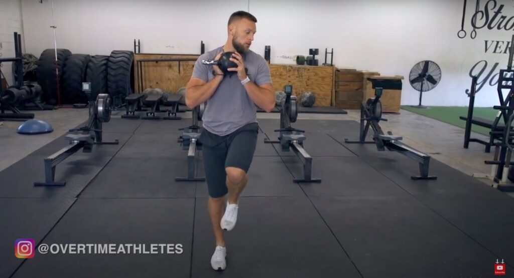 Athlete Performs KB Lateral Lunge