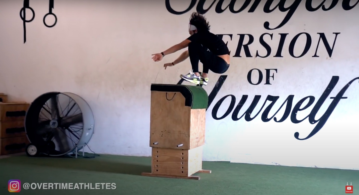 Athlete Performs Box Jump