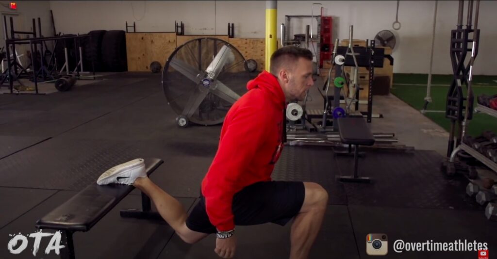 Athlete Performs Bulgarian Split Squat