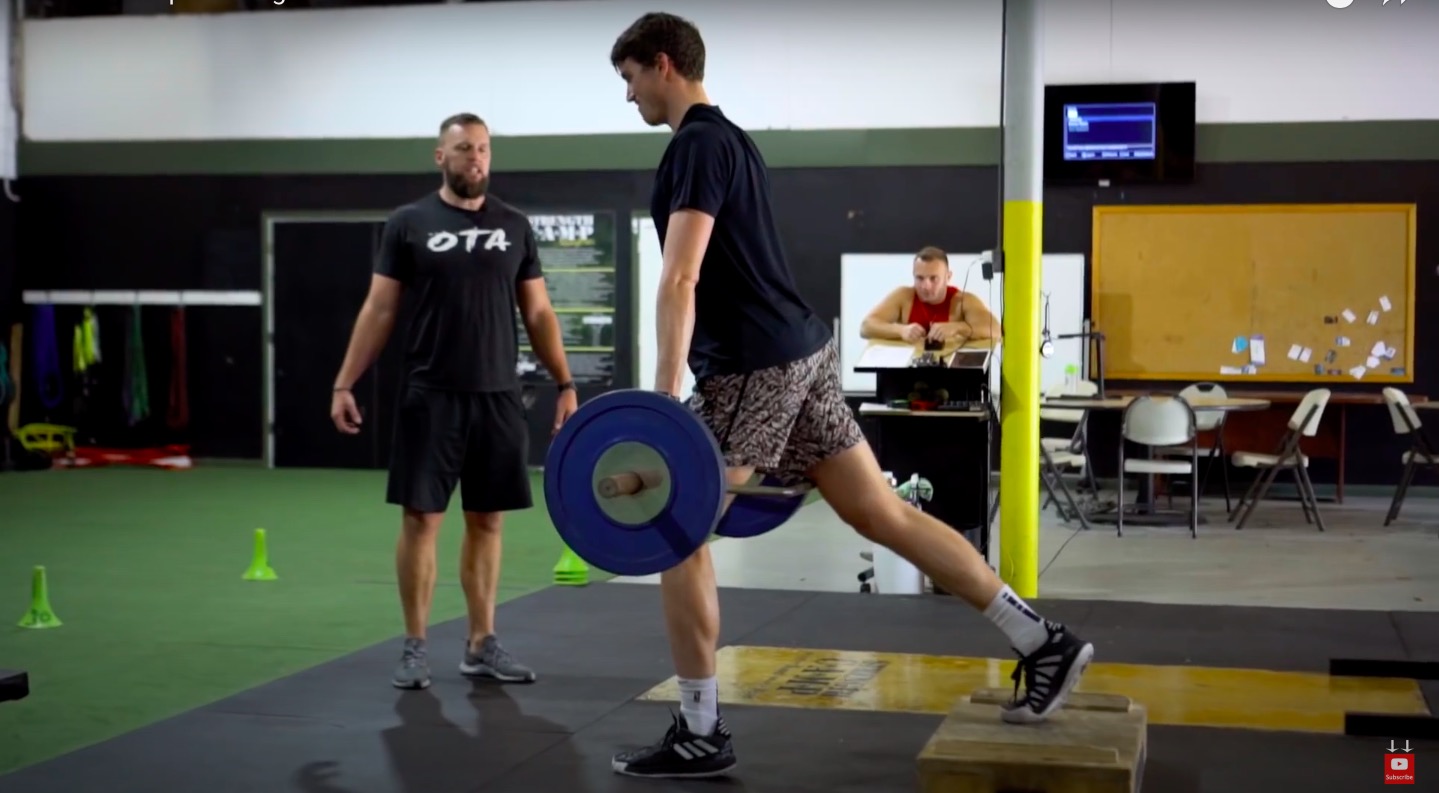 Athlete Performs Trap Bar Split Squat