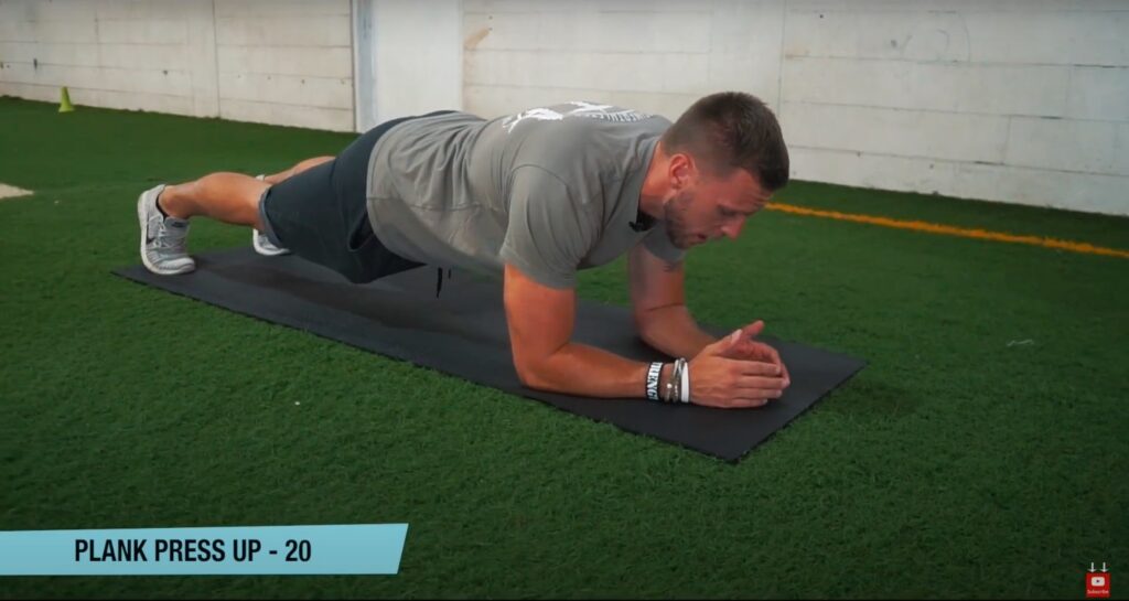 Athlete Performs Plank Press Up