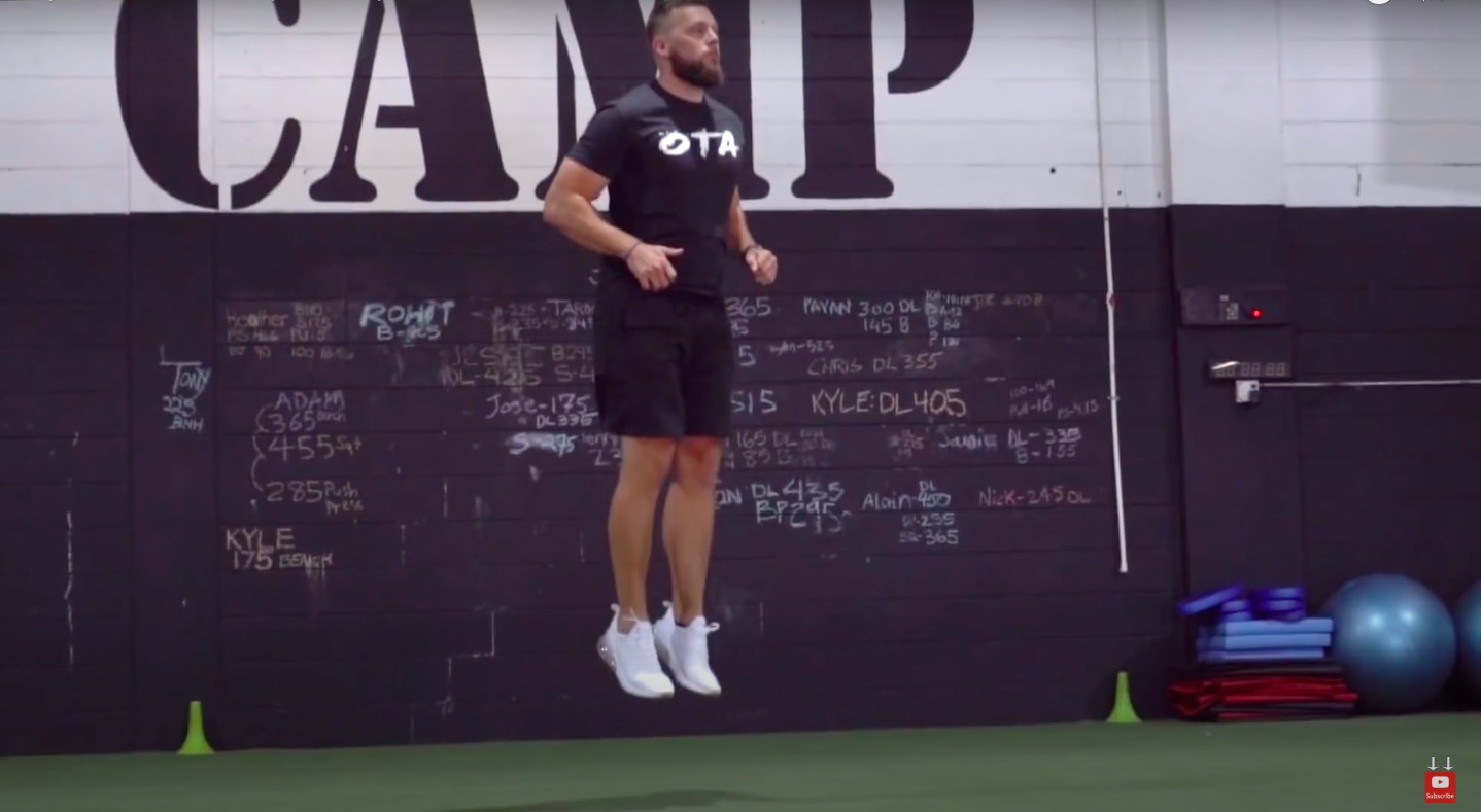 Athlete Performs Pogo Jumps