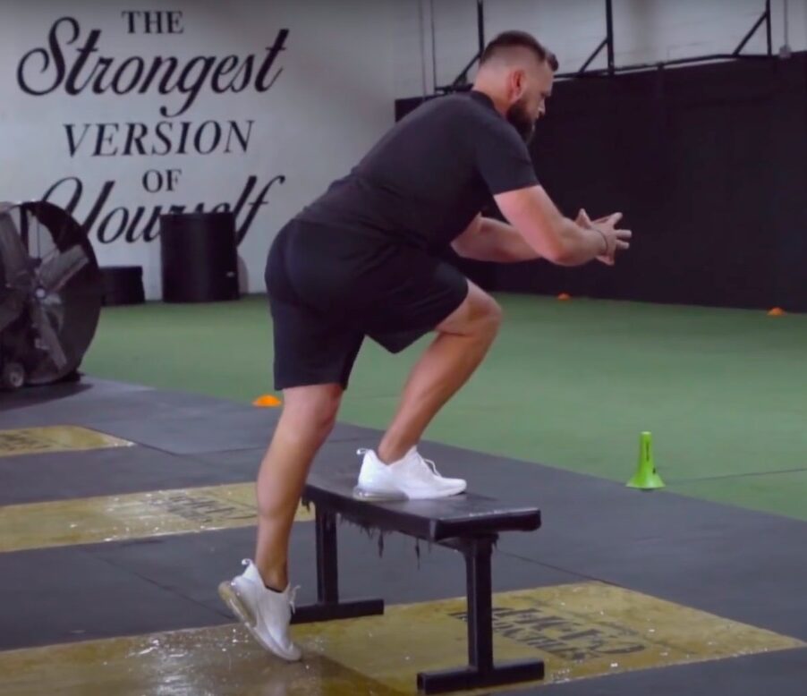 Athlete Performs Iso Step Downs