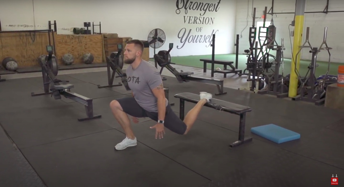 Athlete Performs Split Squats