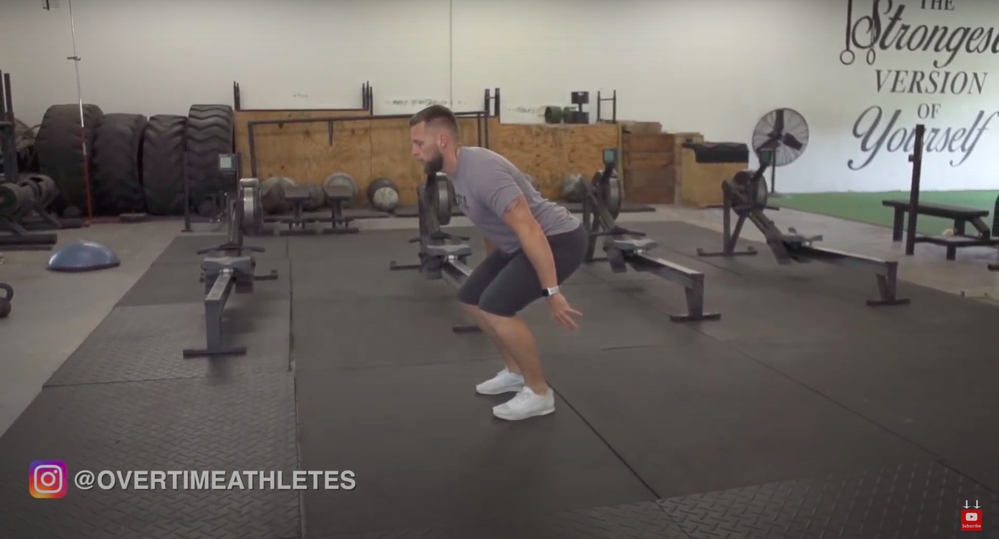 Athlete Performs bodyweight squat