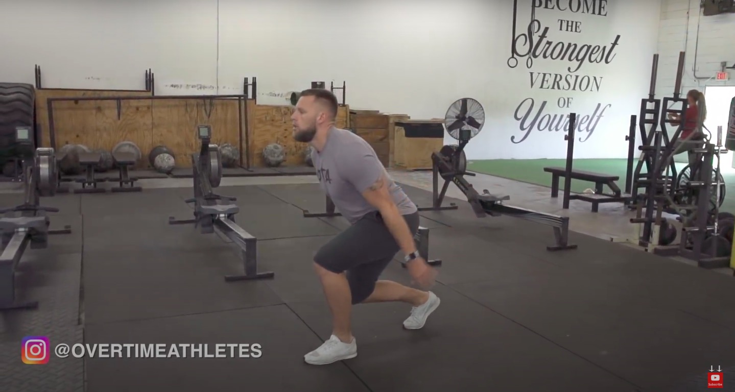 Athlete Performs Alternating Lunge Jumps