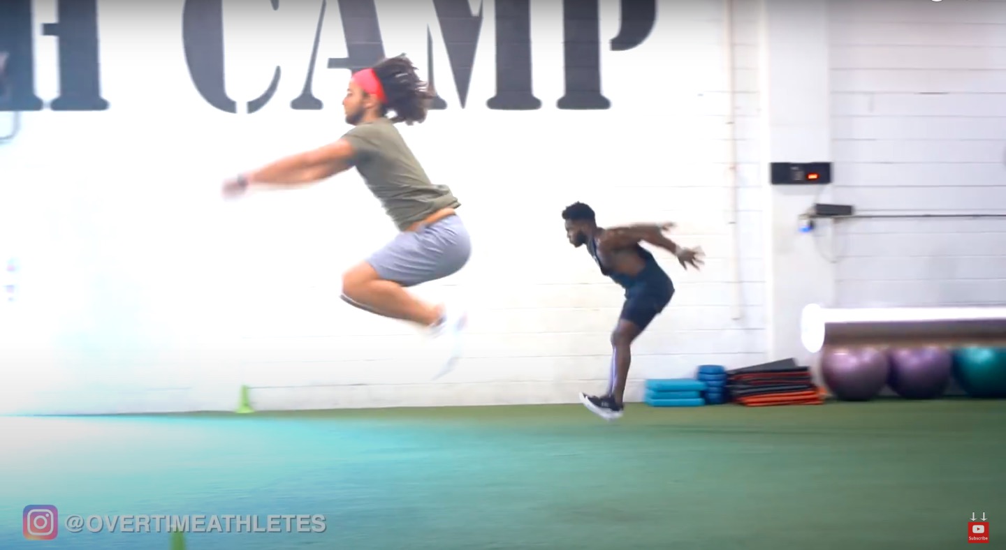 Athlete Performs tuck jumps